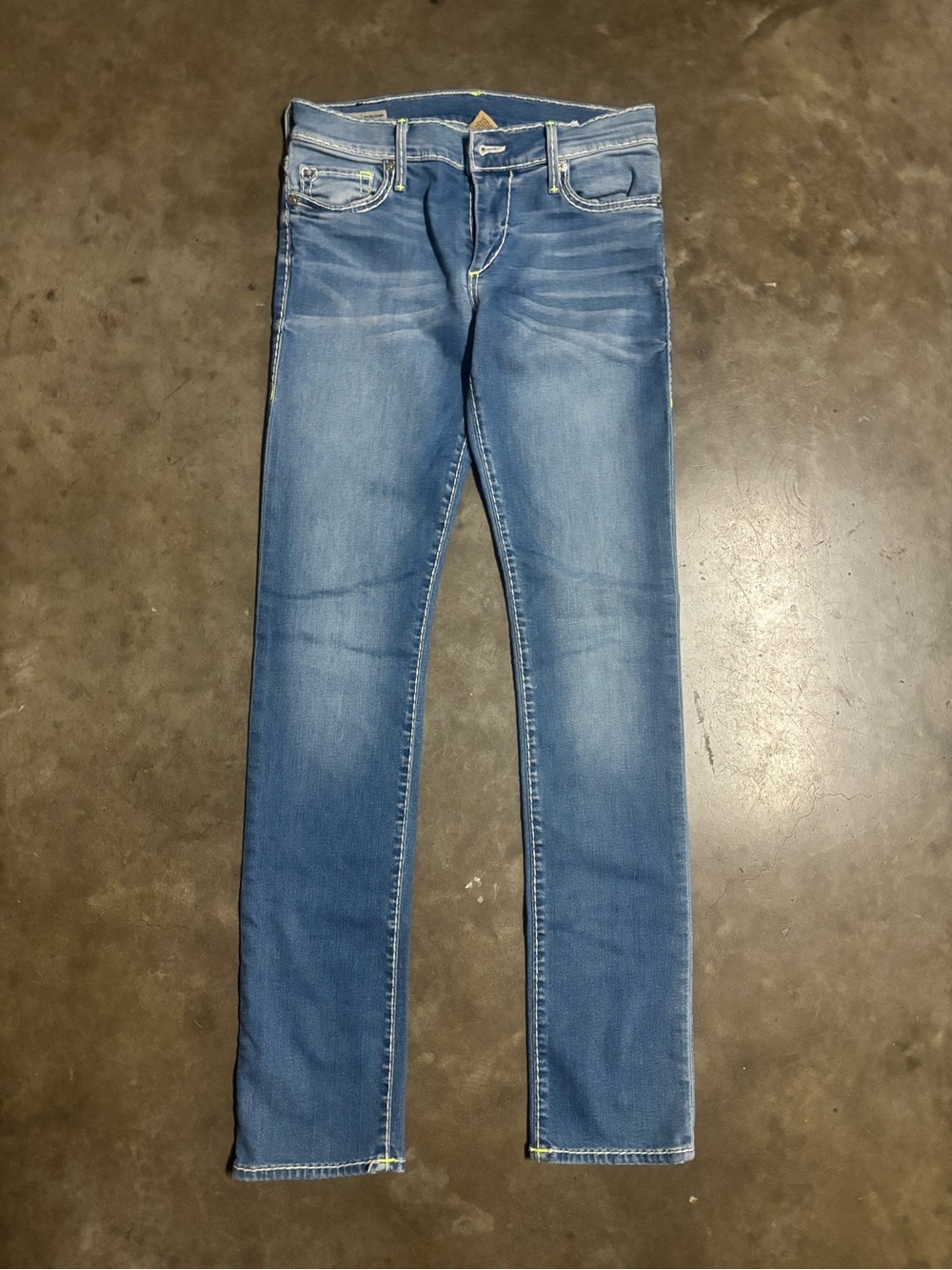 True Religion Bootcut Jeans in Blue with Faded Wash